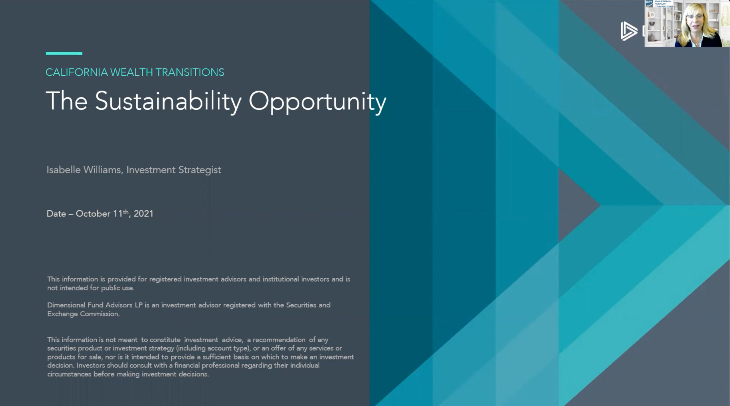 ESG Investing | The Sustainability Opportunity | CWT Webinars