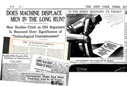 Scans of old newspaper articles about AI, sourced from the Pessimists Archive Newsletter